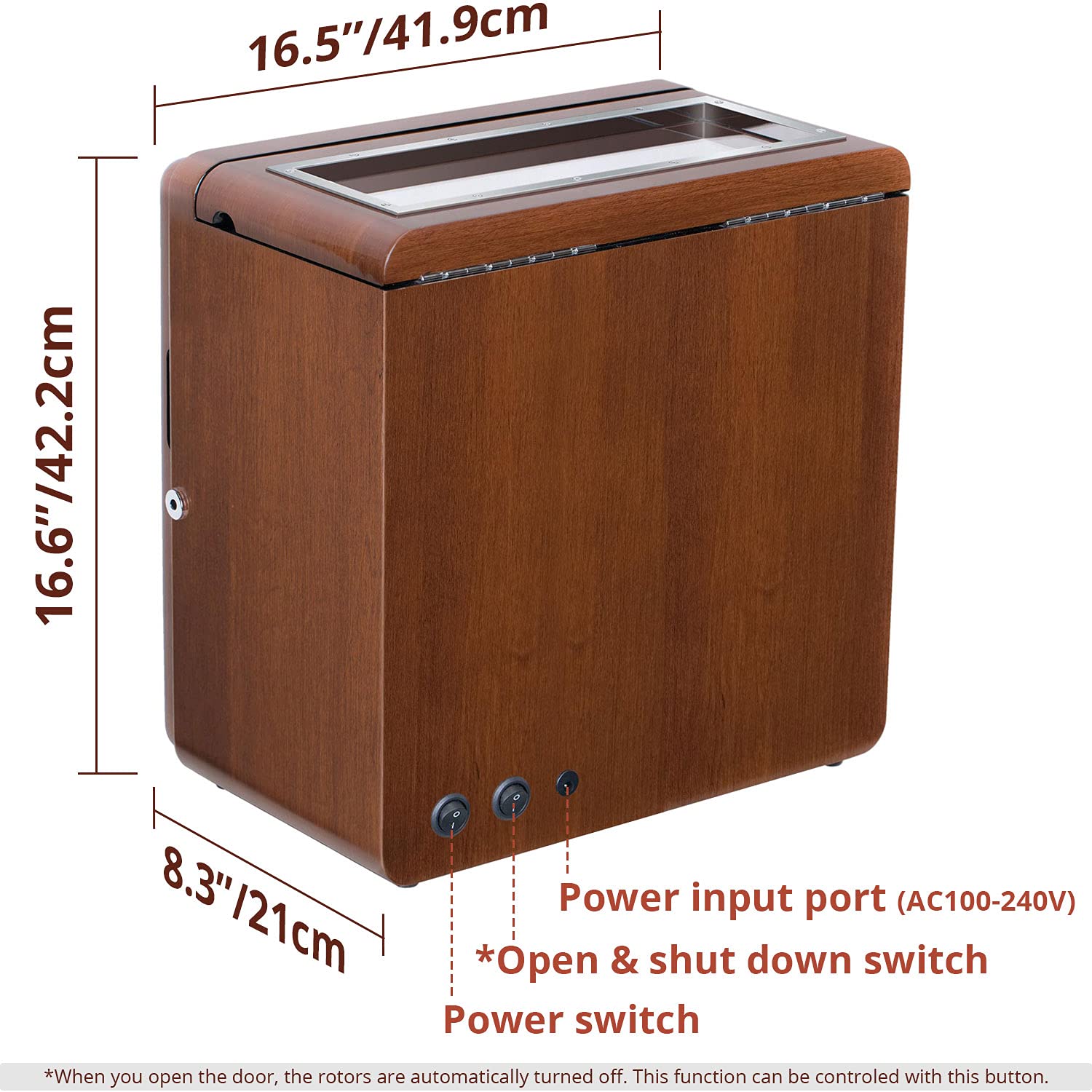 LUKDOF Automatic Watch Winder, Luxury Walnut Watch Winder for Rolex with Quiet Motor and Adjustable Upgraded Watch Pillows Battery Powered or AC Adapter Watch Winder Box for Men and Women