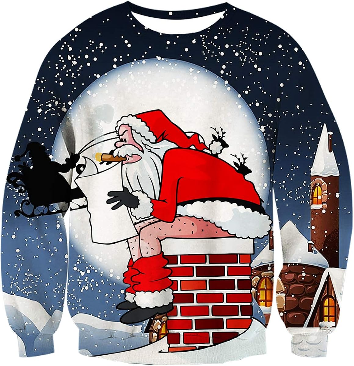 Idgreatim Unsiex Ugly Christmas Pullover Sweatshirts 3D Print Novelty