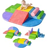 Teckid 8-Piece Soft Foam Climbing Blocks Soft Play Set for Toddlers 1-3 | High-density foam climbing blocks with washable covers &amp; hidden zippers. Safe for crawling, sliding, and stacking play