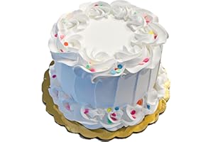 DEZICAKES Fake Food- Fake Cake- Home Decoration Cake Display- Artificial Cake- Cake Decor-Cake Decoration Cake Display- Fake Cupcakes-Fake Cakes-Realistic Fake Food - -Fake White Birthday Cake