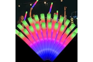 LifBetter 42 Pcs Glow Sticks Bulk- LED Foam Sticks in The Dark with 3 Modes Flashing Led Foam Multicolor Batons Light up Party Favors for Birthdays, Weddings, Concerts, Festivals