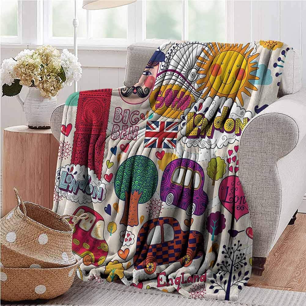 paintinghome Faux Fur Throw Blanket London, Colorful