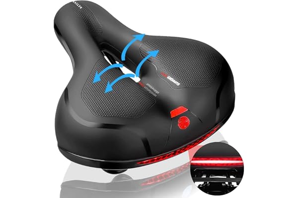 Assento de bicicleta confortável , selim de bicicleta largo com absorção de choque , almofada de bicicleta macia à prova d'ág