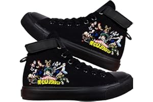 DHSPKN Mha Canvas Shoes Anime Deku Sneakers Izuku Todoroki Cosplay High-Top Shoes