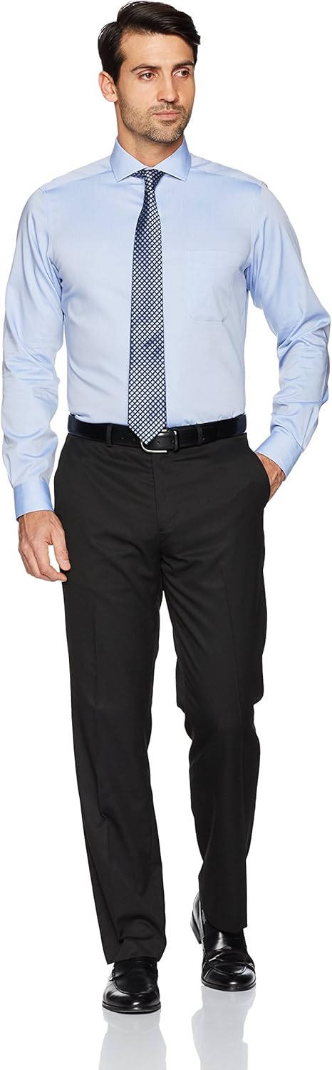  Brand - Buttoned Down Men's Tailored Fit Cutaway-Collar Solid Pinpoint Dress Shirt, Supima Cotton Non-Iron: Clothing