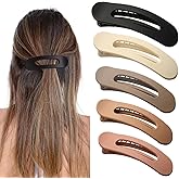 5 PCS Flat Hair Clips, Medium Lay Flat Claw Clips for Women Girls, French Matte Non-slip Hair Barrettes for Thick Thin Fine Hair (Black&Brown)