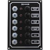 SeaSense LED Switch Panel 6 Gang with Breaker and Rubber Boots