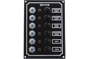 Seasense Led Switch Panel 6 Gang with Breaker and Rubber Boots