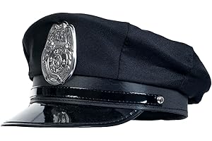 Vonokee Men Police Costume Hat, Adjustable Cop Cosplay Hat, Adult Police Accessory