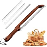 Yunlihua Bread Knife for Homemade Bread with Replacement Blade, Sourdough Bread Knife, 15.7" Bread Slicer for Homemade Bread, Baguettes and More Cuts Thin, Bow Design Easy to Cutting Even Slices