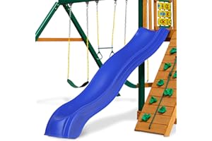 Swing-N-Slide 9' Alpine Wave Slide Plastic Slide Attachment for 5 Foot Deck Heights- for Outdoor Swing Sets and playhouses, Blue