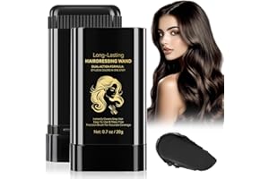 YHFGTTIO Hair Color Stick, 2 in 1 Instant Dye, Hair Dye Stick, Safe Portable Color Touch-Up Hair Sticks, Cover Gray Hair Color Correction Sticks for Women & Men, Waterproof and Sweat-Proof, 2Pack (Black)