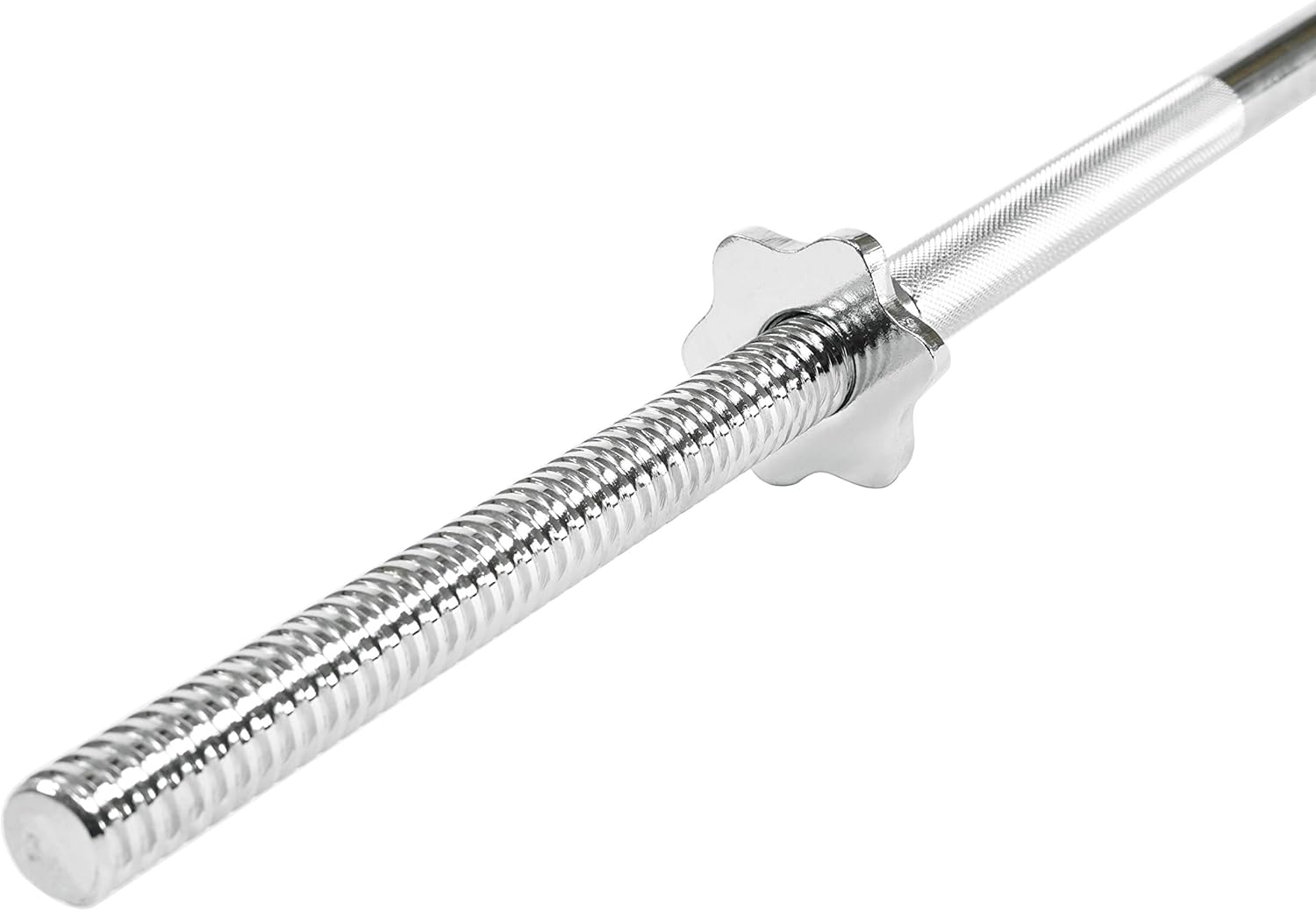 Sunny Health & Fitness 60 in Threaded Chrome Barbell Bar, 1 in Barbell Diameter with Ring Collars - STBB-60 : Weight Bars : Sports & Outdoors