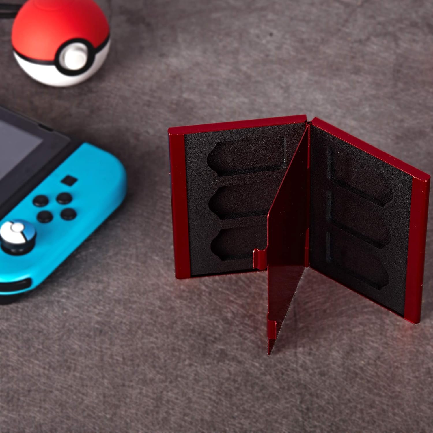 Funlab Premium Game Card Case for Nintendo Switch, Portable Aluminum Games Storage with 6 Cards Holder for Travel Carrying – Red: Electronics