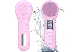 COLORFULLAVIE Face Scrubber Facial Cleansing Brush, Electric Silicone Sonic Face Brush with LCD Screen, Rechargeable, Waterproof, for Deep Cleansing,Thermal Massager Skin Care Routine Men Women