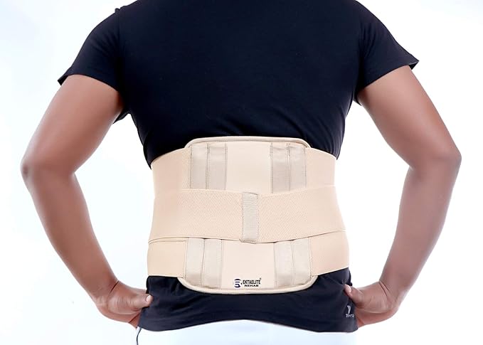 EKTAELITE Rehab Premium Contoured Lumbo Sacral Belt | Lumbar Sacro Belt for Lower Back Support and Enhance Back Posture For Men & Women (Large (36-40 Inches), Beige)