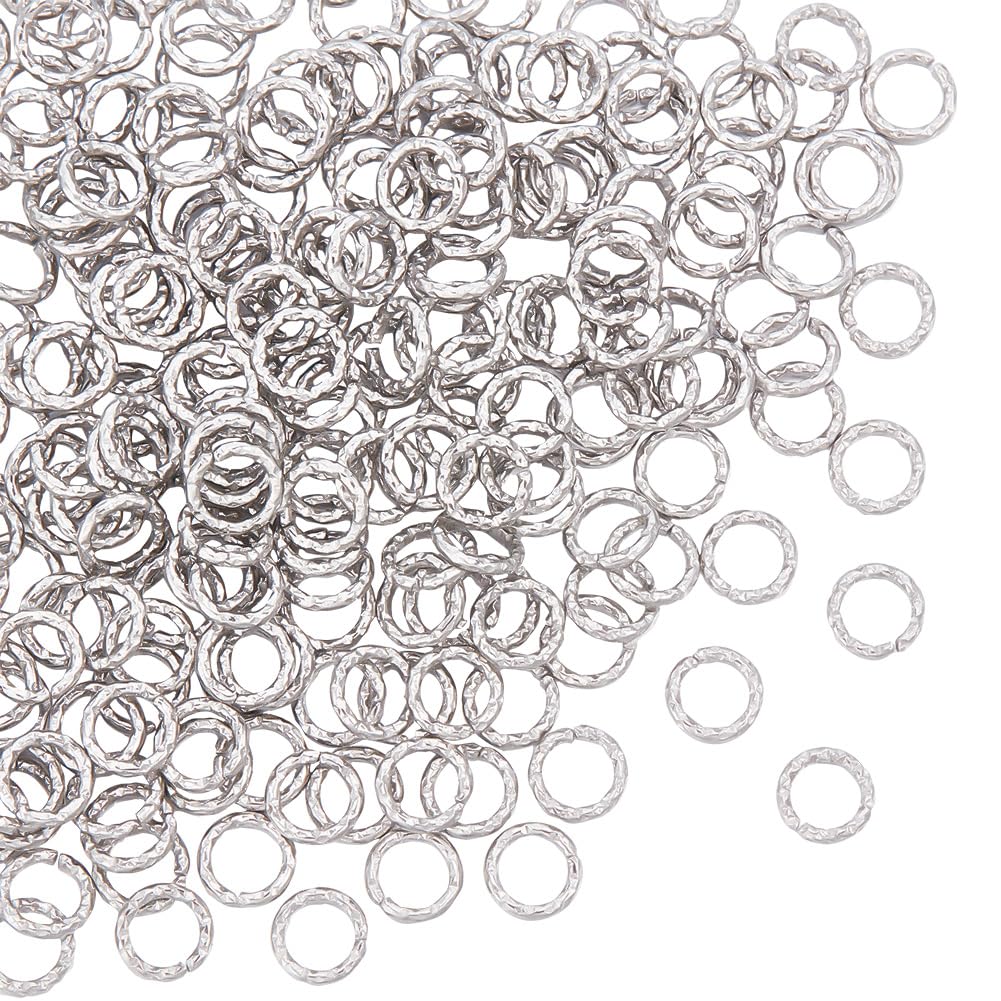 UNICRAFTALE 300 Pcs 304 Stainless Steel Open Jump Rings 6 mm distorted Round Rings Jump Rings for Jewelry Making DIY Craft Earring Bracelet Pendant Choker Jewelry Making Findings and Key Ring Chain