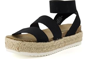 CUSHIONAIRE Mandy Wedge Sandals for Women – Strappy Platform Sandals with Arch Support, Cute Summer Espadrille-Style Platform Dressy Slip-On