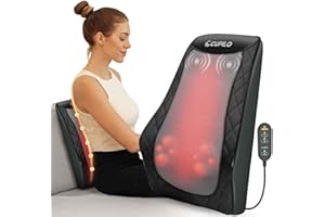 CuPiLo Back and Neck Massager, FSA Eligible HSA Store Massager for Pain Relief Deep Tissue, Heated Massage with Vibration, Massage Pillow for Neck, Back, Shoulder, Leg, Gifts for Men Women