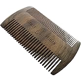 Beard Comb - Handmade Natural Sandalwood Fine and Medium-Toothed Beard Comb by Stanley Artisan