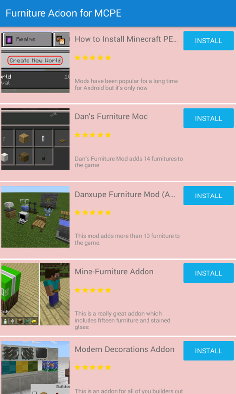 Furniture Mod Addon for PE
