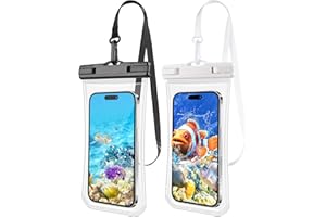 Kebrela 2 PCs Waterproof Phone Pouch, Clear Waterproof Phone Case for iPhone 15 Pro Max 14 13 12 11 Plus Samsung Up to 6.9'', 3D IPX8 Water Proof Cellphone Dry Bag for Snorkeling Swimming Pool Beach