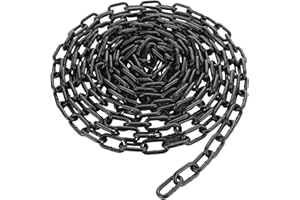 ABuff 6M 304 Stainless Steel Chain, 1/4In × 19.68Ft Heavy Duty Metal Chain Links 6mm Welded Hot Metal Dipped Bright Shiny Chrome Plated and Polished DIY for Fence Gate Bike Cycle Security Lock