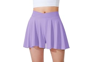 Somaibo Girls Flowy Shorts Butterfly Shorts with Liner 2-in-1 Athletic Tennis Running Gym Shorts with Pockets for Kids