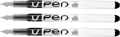 Pilot V Pen Disposable Fountain Pen Black Pack of 3