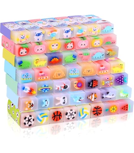 INTVN Eraser 30pcs Most Professional Soft And Durable Flexible Cube Cute Kawaii Colorful Jelly Pencil Eraser For School Kids