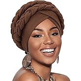 African Women Turban Caps Pre-Tied Twisted Turbans Head Scarf for Women Hair Wraps Cover Beanie Cancer Chemo Headwear