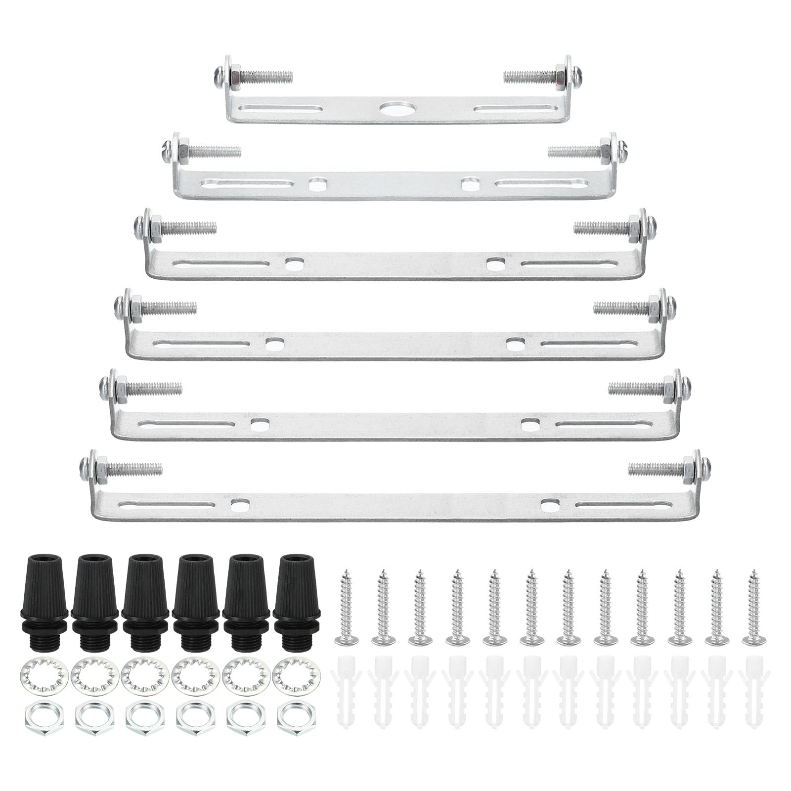 PATIKIL 105mm 115mm 125mm 135mm 140mm 150mm Ceiling Light Plate Kit, 6 Set Light Fixture Mounting Bracket Plate Steel Crossbar for Home Pendant Wall Light