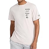 Reebok Mens Small Logo Crewneck T-Shirt, Standard Fit, Lightweight Cotton-Poly Jersey Fabric