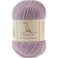 TEHETE 100% Merino Wool Yarn for Knitting 3-Ply Luxury Warm Soft Lightweight Crochet Yarn(Light Purple,1Ball)