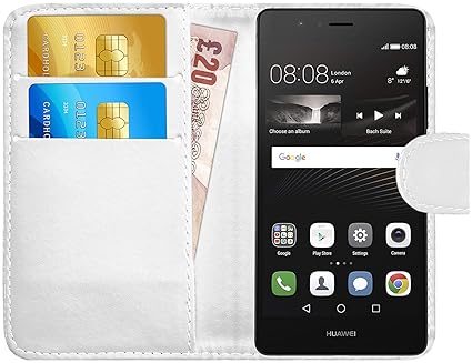G-Shield Hülle für Huawei P9 Lite Klapphülle mit Kartenfach - Weiß