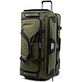Travelpro Bold Drop Bottom Wheeled Rolling Duffel Bag, Olive/Black, 30-Inch