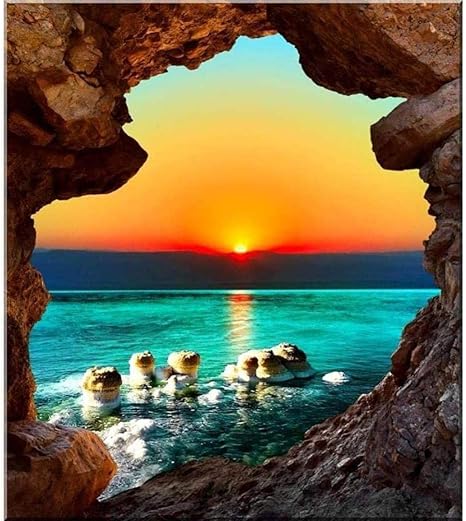 Paisaje natural pintura de diamante hecho a mano diy pintura de