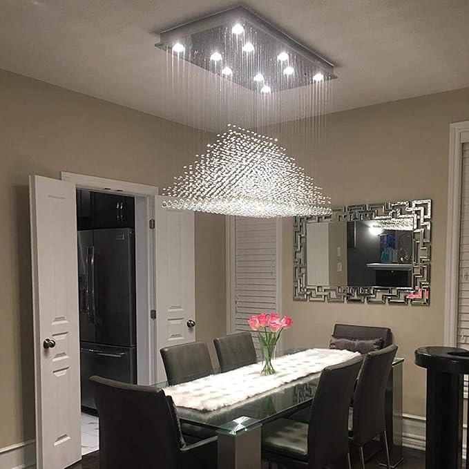 raindrop chandelier dining table