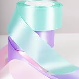 ZSYIULIA 40mm Wide Sky Blue Satin Ribbon 22m Gift Wrapping Thick Azure view 3