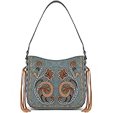 Montana West Western Embroidered Shoulder Bag for Women Vintage Floral Hobo HandBag