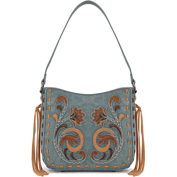 Zelris Floral Western Hobo Purse - Pu Leather Handbag With Turquoise Concho & Concealed Carry Pocket - View #6