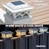 Siedinlar Solar Post Cap Lights 2 Pack 4x4 5x5 6x6 Weatherproof White view 3