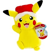 Pokemon Pikachu Holiday Seasonal Plush, 8-Inch Pokemon Plush Toy, Includes Santa Hat Accessory - Super Soft Plush, Authentic Details - Perfect for Playing, Displaying &amp; Gifting - Gotta Catch &lsquo;Em All