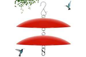 andergi 12" Hummingbird Feeder Shade Cover,Bird Feeders Dome Rain Cover,Hummingbird Umbrella for Shepherd's Hook Outdoors(Red) 2 Pack