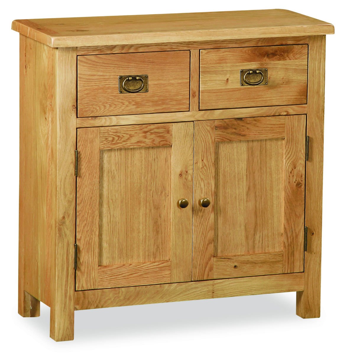 Bergerac Petite Mini Sideboard / Rustic Oak Wax Finish 2 Door, 2 Drawer