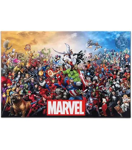 Marvel Comics Character Collage Poster - 22x34 Inches, Avengers & Heroes Wall Art