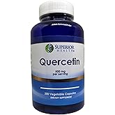 S SUPERIOR HEALTH Quercetin 500mg Supplement - 200 Capsules - Quercetin Dihydrate