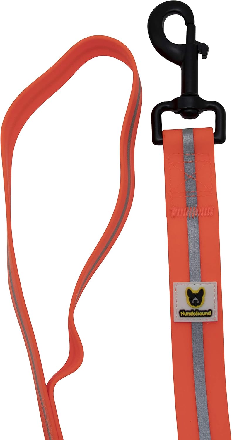 Hundefreund Soft Dog Lead 150 cm, Safe Lead for All Dogs Neon Bright (Orange) - Image 3