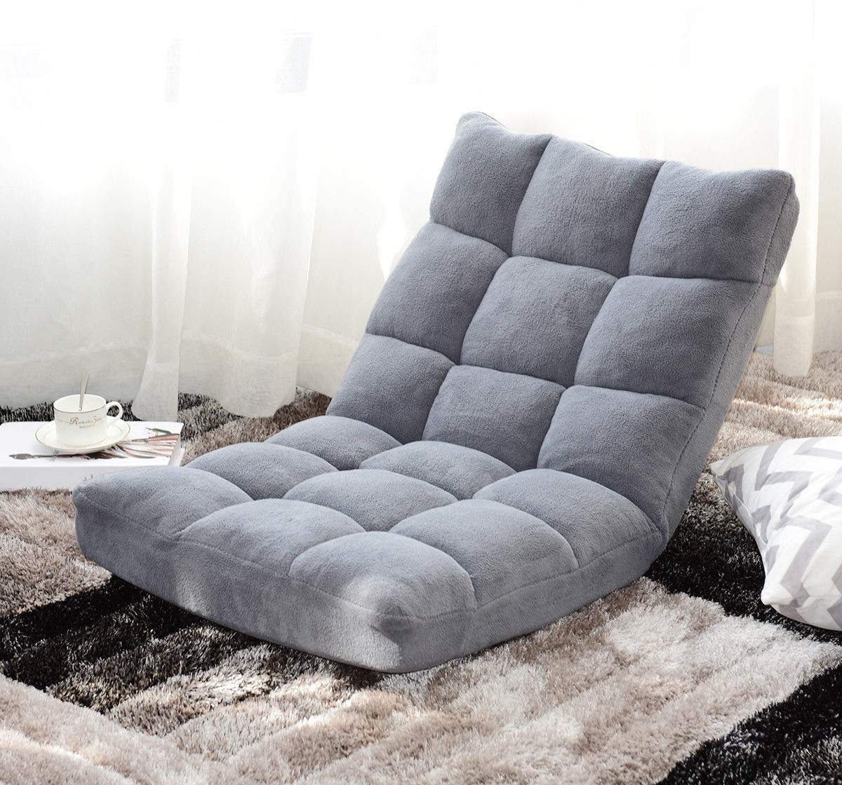 Photo 1 of ***(PARTS ONLY -CUSHION ONLY-NO CHAIR-SELLING AS IS*** 
FANTASK 14-Position Folding Memory Comfy Cushions for Reading, Game, Meditating (Gray)