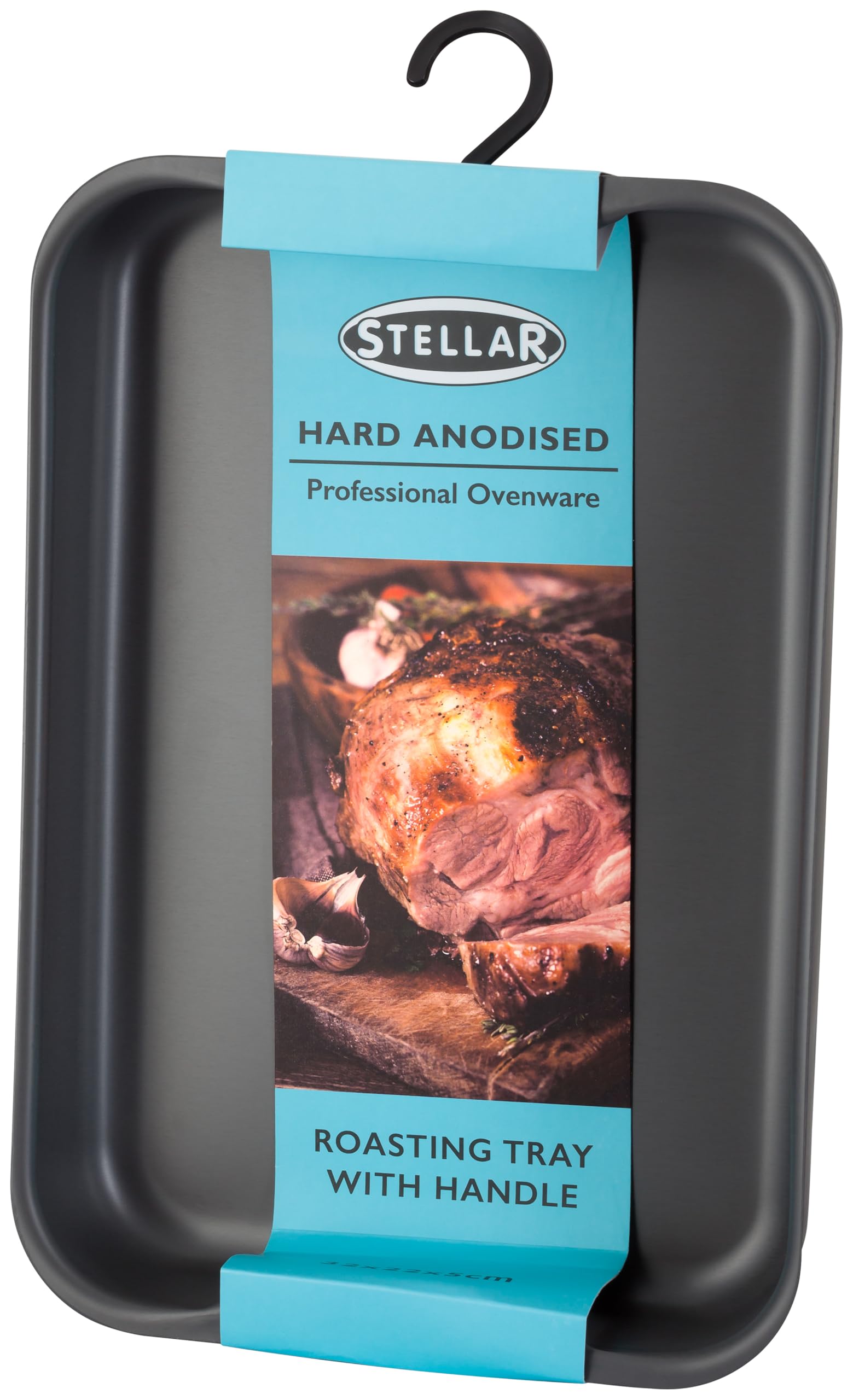 Stellar Expert Hard Anodised Roasting Tray, 30 x 20 x 5cm, Oven Safe to 240C, PTFE & PROFA Free
